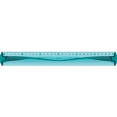 Afbeelding van Maped platte liniaal, onbreekbaar, met vuilafstotende randen en zacht, antislip, 30 cm, kleur: blauw
