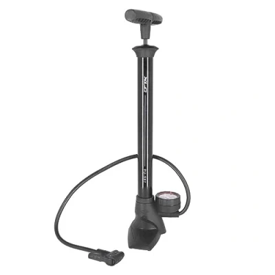 Afbeelding van XLC PU S04 Delta Fietspomp Staal/PVC Vloerpomp met Manometer Zwart