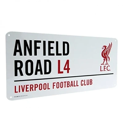 Afbeelding van Liverpool Officieel Anfield Road L4 metalen straatbord meerkleurig