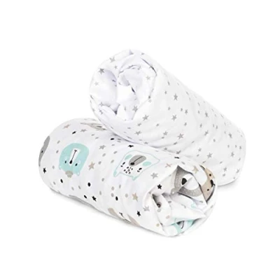 Afbeelding van Flyideas set van 2 Flanellen Hoeslakens voor Kinderwagens 75x35 cm 100% Warme Zachte Katoenen Lakens Baby&#039;s en Pasgeborenen perfect de Qinter