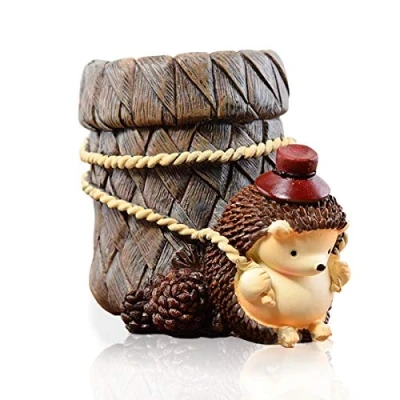 Afbeelding van LEPENDOR Leuke Egel Bureau Pen Potlood Pot Houder Tandenborstelhouder Hars Desktop Organizer Container Briefpapier Opslag Kantoor Decoratie Studie Boekenplank Decor (Werk)