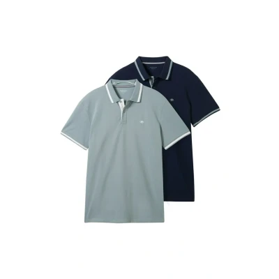 Afbeelding van TOM Tailor 2 PACK Poloshirt, Heren, Maat: XXL, Sky captain blue