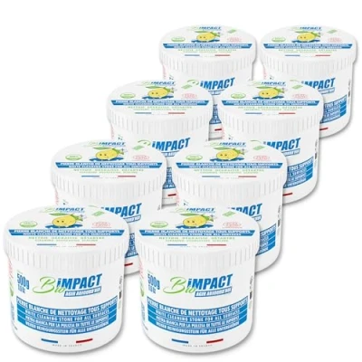 Afbeelding van Witte reinigingssteen kleisteen 8X500g Inclusief spons Huishoudelijke reiniger ECOCERT gecertificeerd