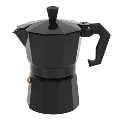 Afbeelding van Espressomaker, Espressomaker met 3 kopjes fornuis, 150 ml aluminium koffiewinkel Gebruik voor thuisgebruik Kantoorgebruik(black)