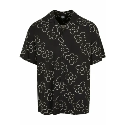 Afbeelding van Urban Classics AOP Resort Overhemd, Heren, Maat: Small, Blackflower