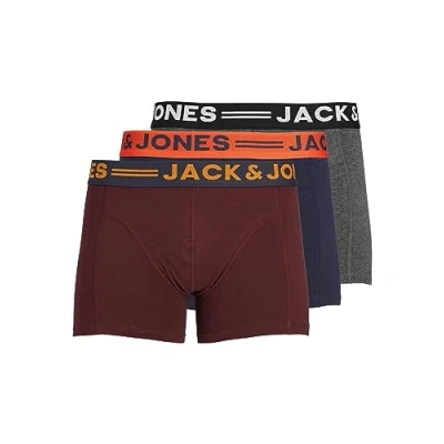 Afbeelding van JACK &amp; JONES Boxershorts voor heren, verpakking van 3 stuks, bordeauxrood/grijs, M