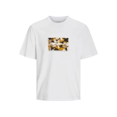 Afbeelding van Jack &amp; Jones Rundhalsausschnitt Tshirt print, Heren, Maat: Large, Bright white