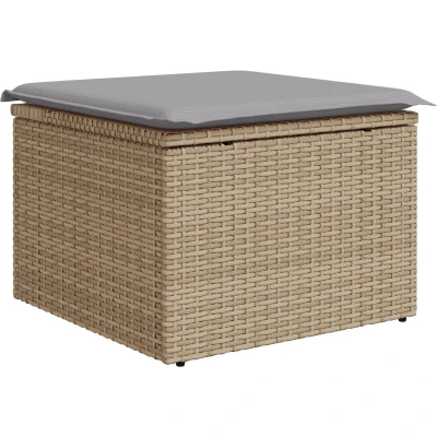Afbeelding van vidaXL 7 delige Tuin Sofa Set met Kussens Beige Poly Rattan Acacia