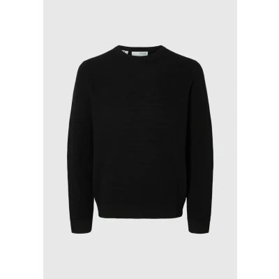 Afbeelding van SELETED HOMME SLHROSS LS Knit Structuur Crew Neck NOOS, zwart, S