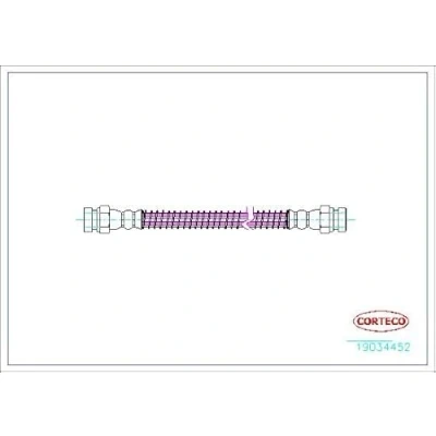 Afbeelding van CORTECO 19034452 Remslang Achteras rechts 475mm HYUNDAI: Getz (TB) 1.5 CRDi, 1.6, 1.3 i, 1.1, 1.3, 1.4 i 2002 2010