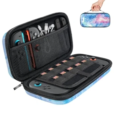 Afbeelding van TiMOVO Draagtas compatibel met Nintendo Switch 2, reisdraagtas heks 10 gamecatrones en zak, beschermende draagbare harde hoes voor 2 console accessoires, dromerige nevel