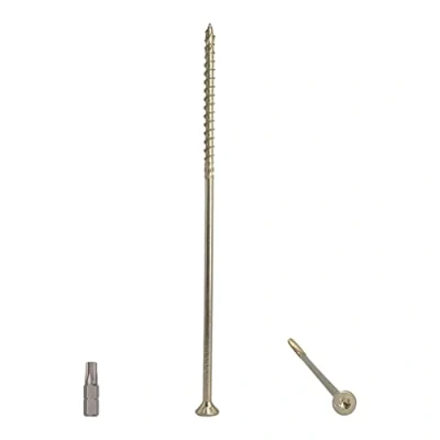 Afbeelding van (Pack van 6 stuks) Universeel geel verzinkt staal 6,0 x 200 mm houtschroeven, Torx kop, verzonken spaanplaatschroeven (6,0 mm)