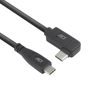 Afbeelding van ACT USB 3.0 10Gbps 60W Type C (recht) naar (haaks links/rechts) kabel, 0,5 meter