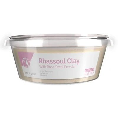Afbeelding van Fatima&#039;s Garden Rhassoul met Rozenblaadjes Kalmerende Gezichts &amp; Haarmasker, 150g