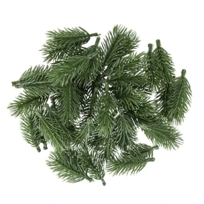 Afbeelding van Ideen mit Herz Decoratieve dennentakken, groen, 6 cm lang, 45 stuks, kunstdennentakken, adventskransdecoratie, dennengroen