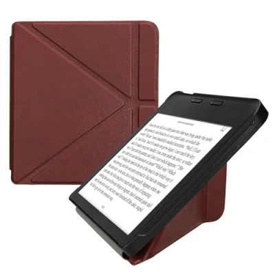 Afbeelding van kwmobile e reader hoesje compatibel Met Kobo Libra 2 hoes standaard Ereader cover van kunstleer In braam