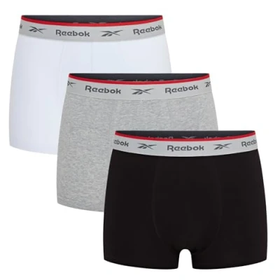 Afbeelding van Reebok Heren Boxershorts 3 Pack Maat L Ovett Zwart/Grijs/Wit