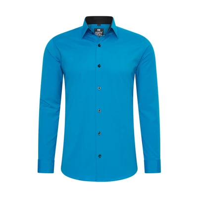Afbeelding van Rusty Neal Herenoverhemd premium slim fit lange mouwen stretch contrast overhemd business overhemden vrijetijdshemd