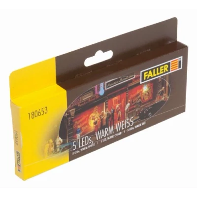 Afbeelding van Faller 5 LEDs, warm wit modelbouwsets, hobbybouwspeelgoed voor kinderen, modelverf en accessoires