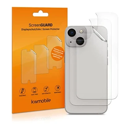 Afbeelding van kwmobile 3x beschermfolie geschikt voor Apple iPhone 13 / 14 Transparante bescherming achterkant smartphone