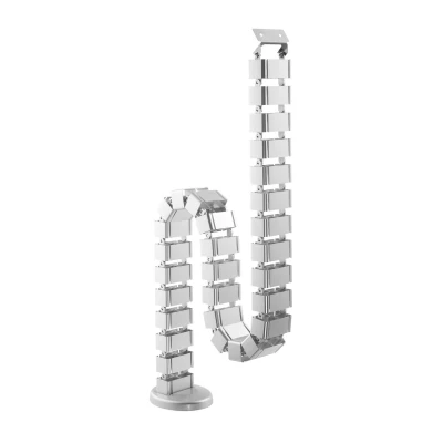 Afbeelding van InLine® Kabelgoot flexibel voor in hoogte verstelbare tafels, 4 kamers, 68x36mm max. 1,28m, grijs