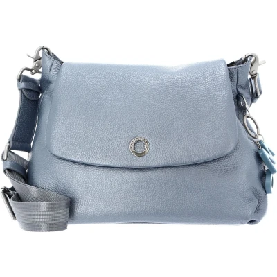 Afbeelding van MANDARINA DUCK Leren Schoudertas Mellow Lux Crossover Bag Titanio Zilverkleurig Veelkleurig