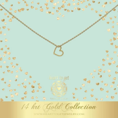 Afbeelding van Heart to Get 14 Krt goud ketting met nopjes hart