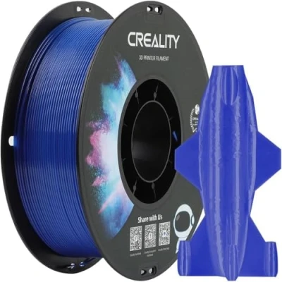 Afbeelding van Creality CR PETG 3D printerfilament, 1,75 mm, uitstekende taaiheid, hoge precisie, geurloos, niet giftig, vochtbestendig, 1 kg, glanzend filament voor printers (blauw)