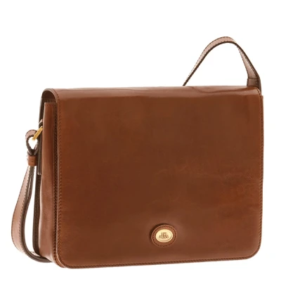 Afbeelding van The Bridge Story Uomo Messenger brown Damestas Leren tas