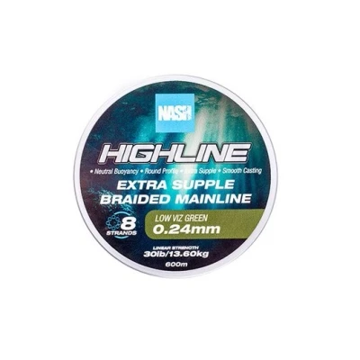 Afbeelding van Nash TT Highline Floating Braid Green Gevlochten lijn 30lb/0.24mm (1200m)