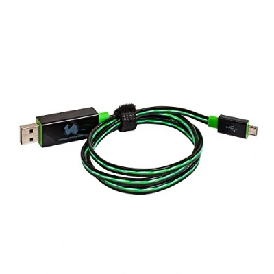 Afbeelding van Realpower LED Floating kabel, kabel micro USB, zwart/groen