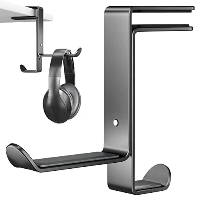 Afbeelding van Newaner Hoofdtelefoonhouder, multifunctionele hoofdtelefoonstandaard met kabelorganizer, headsetstandaard, instelbaar, hoofdtelefoonhouder voor alle Bluetooth gaming headset, hoofdtelefoon kinderen,