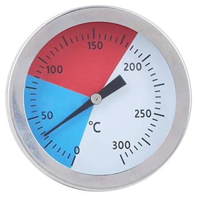 Afbeelding van Walfront 52mm/2in Houtskoolgrill Pit Rookoven Temperatuurmeter Grillthermometermeter TS BX500 0 300 ℃ Roestvrijstalen thermometer voor Ovengrill BBQ