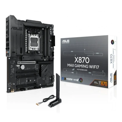 Afbeelding van ASUS X870 MAX Gaming WIFI7 moederbord socket AMD AM5 (Ryzen 9000, ATX, DDR5 geheugen, PCIe 5.0, WiFi 7, Aura Sync, Slot Q Release, CEC Tier II)