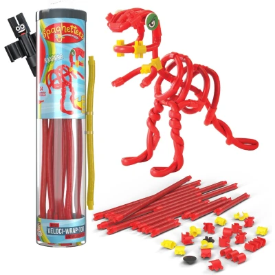Afbeelding van Spaghetteez Velociraptor Flexibele Bouwstaafjes Speelgoed 5,6,7,8 Jaar Jongens en Meisjes Constructie Montessori Educatief