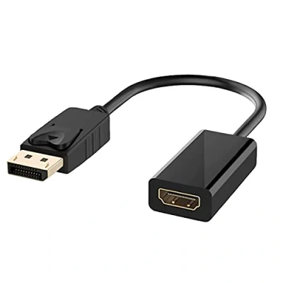 Afbeelding van Jsdoin DisplayPort naar HDMI Adapter, 4K Resolutie Converter met Audio, DP/Display Port Kabel, HDTV Adapter Mannelijk Vrouwelijk Zwart