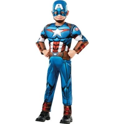 Afbeelding van Rubie&#039;s kostuum Marvel Captain America jongens blauw 104 cm (maat: S)