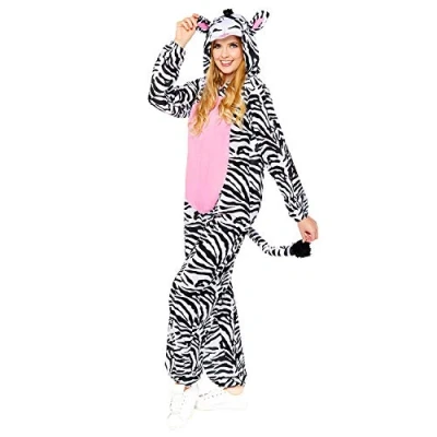 Afbeelding van Zebra Onesie Met Capuchon Volwassenen Plussize XL