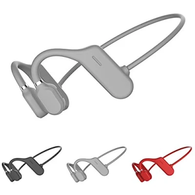 Afbeelding van Queen.Y Beengeleiding Hoofdtelefoon Bluetooth Open Oor Draadloze HiFi Stereo Oortelefoon met Microfoon voor Sport Fitness Fietsen Hardlopen Rijden (Grijs)