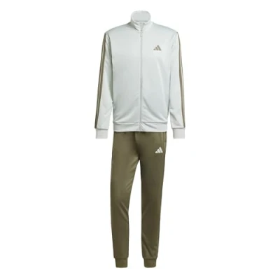 Afbeelding van adidas Heren 3 STRIPES FRENCH TERRY TRACKSUITS, wonder silver/olive strata, S