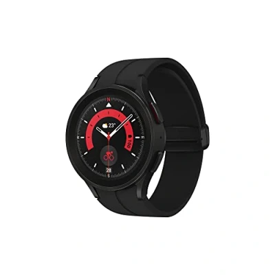 Afbeelding van Samsung Galaxy Watch5 Pro Smartwatch, gezondheidsbewaking, sporthorloge, lange batterijduur, Bluetooth, 45 mm, zwart, 1 jaar garantie [Amazon uitgesloten] Franse versie