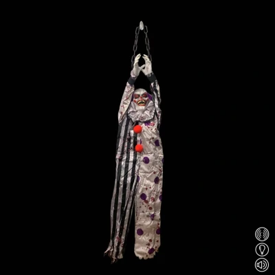 Afbeelding van Horror clown met ketting Geluidssensor 150cm