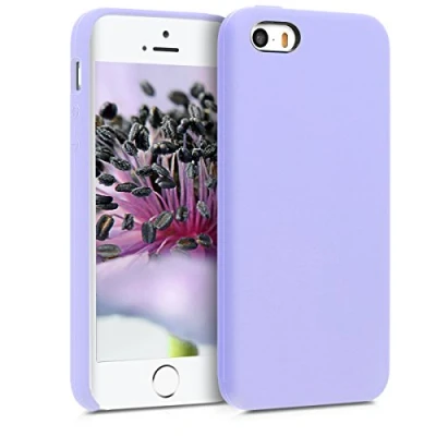 Afbeelding van kwmobile telefoonhoesje geschikt voor Apple iPhone SE (1.Gen 2016) / 5 5S Hoesje met siliconen coating Smartphone case in lavendel