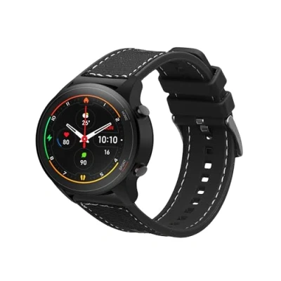 Afbeelding van kwmobile smartwatch bandje geschikt voor Xiaomi Mi Watch Color Sport / S1 Active polsband Armband fitnesstracker Siliconen en nylon horlogeband in zwart