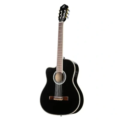 Afbeelding van Ortega RCE145LBK Family Series Pro Full Size Guitar Black linkshandige E/A klassieke gitaar met gigbag