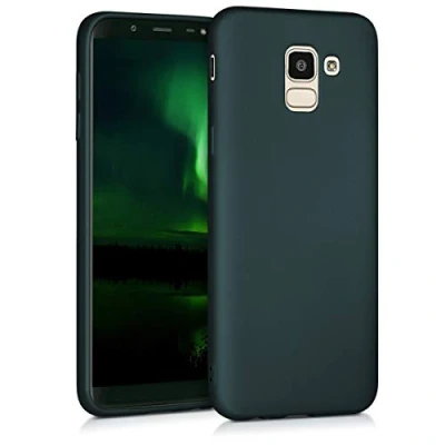 Afbeelding van kwmobile telefoonhoesje geschikt voor Samsung Galaxy J6 Hoesje smartphone Back cover in metallic petrol