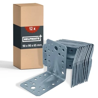 Afbeelding van HELPMATE Hoekverbinding met gleuf 90x90x65 mm, galvanisch verzinkt, blauw gepassiveerd, houten connector, 12 stuks