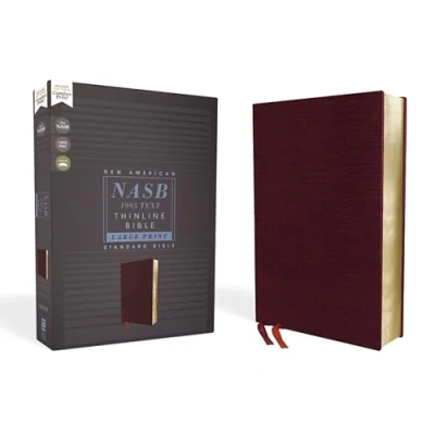 Afbeelding van NASB, Thinline Bible, Large Print, Bonded Leather, Burgundy, Red Letter Edition, 1995 Text, Comfort Print