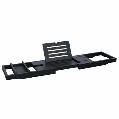 Afbeelding van Bamboe badplank Uitschuifbare badbrug Zwart