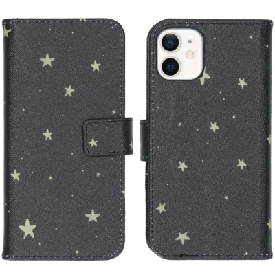 Afbeelding van Apple iPhone 12 Mini Hoesje Kunstleder iMoshion Bookcase Goud Telefoonhoesje